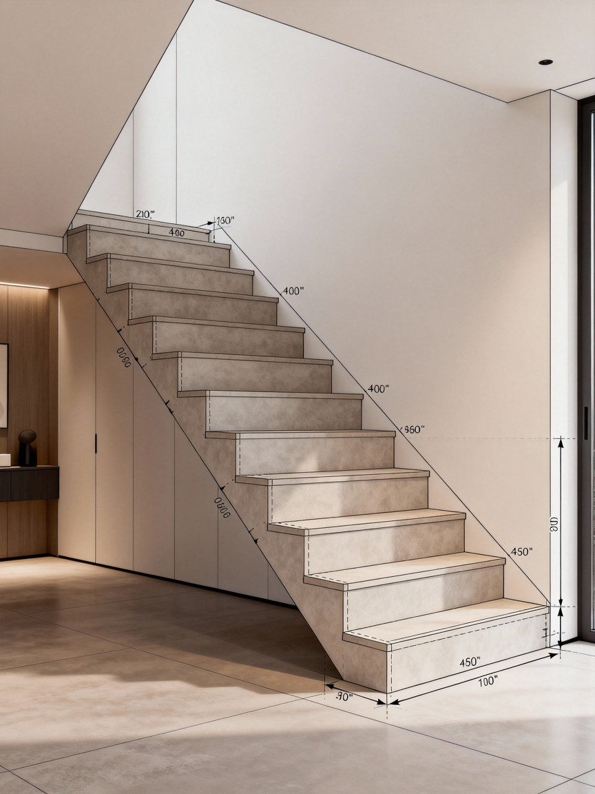 楼梯尺寸规范示意