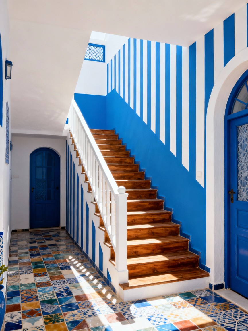 地中海 / 海岸风格楼梯效果图（示意，可后续替换）